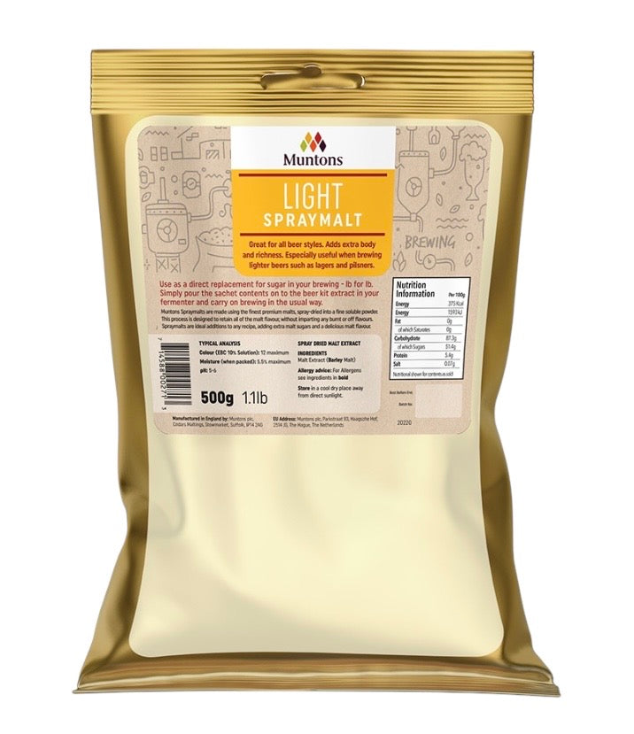 Muntons 500g Foil Packed Spraymalt - Light