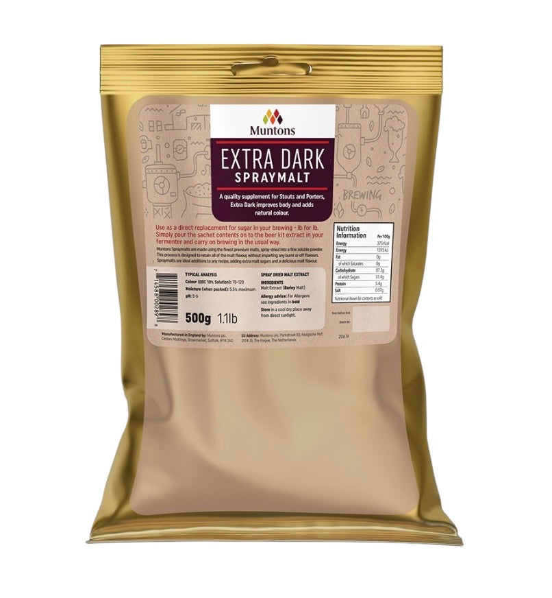 Muntons 500g Foil Packed Spraymalt - Extra Dark