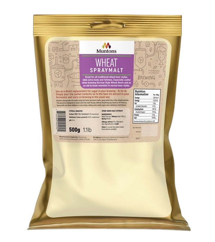 Muntons 500g Foil Packed Spraymalt - Wheat