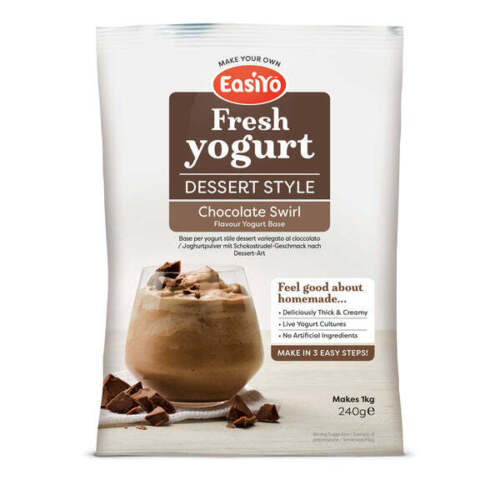 EasiYo Chocolate Swirl Flavoured Dessert Style Yogurt Sachet 240g
