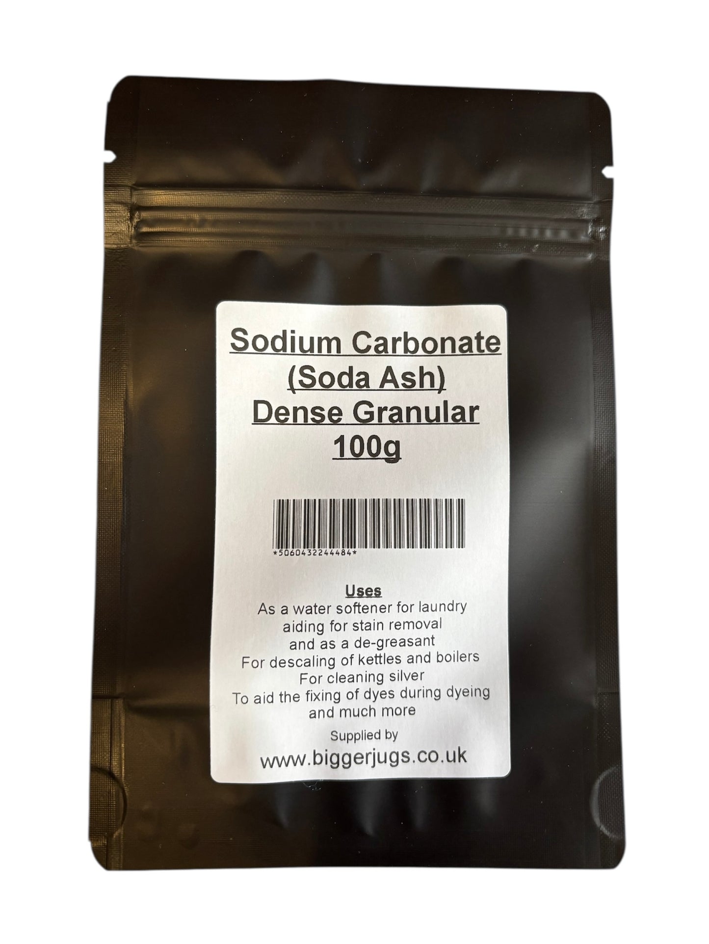 Sodium Carbonate (Soda Ash) Granular 100g Resealable Pouch- Laundry Aid Washing Soda Dye Fixer