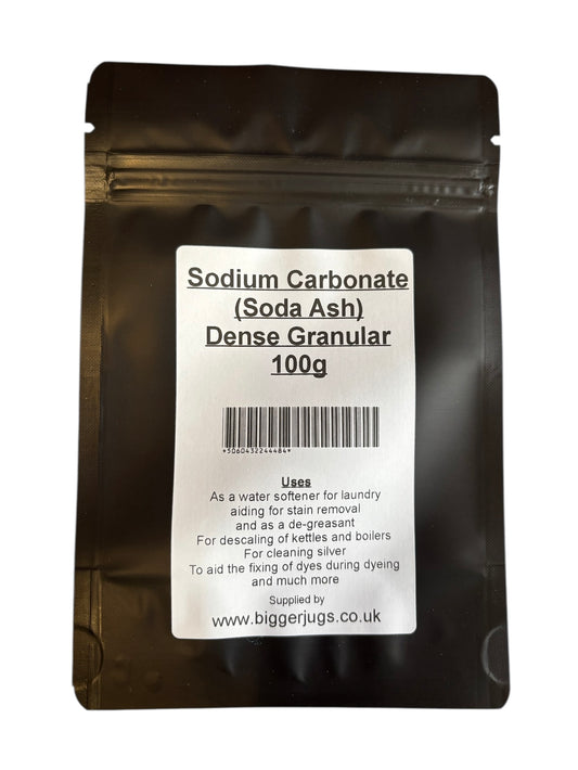 Sodium Carbonate (Soda Ash) Granular 100g Resealable Pouch- Laundry Aid Washing Soda Dye Fixer