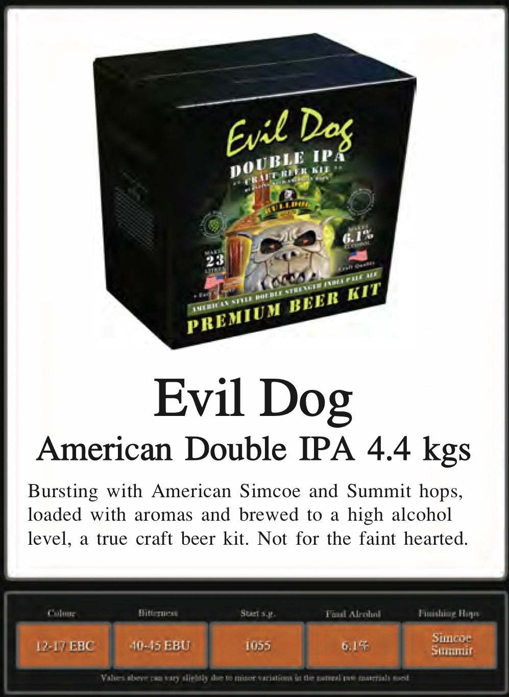 Bulldog Brews - Evil Dog Double IPA 4.7Kg Beer Kit