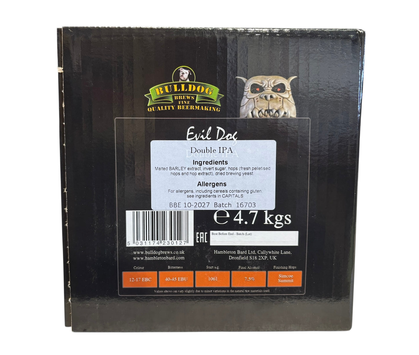 Bulldog Brews - Evil Dog Double IPA 4.7Kg Beer Kit