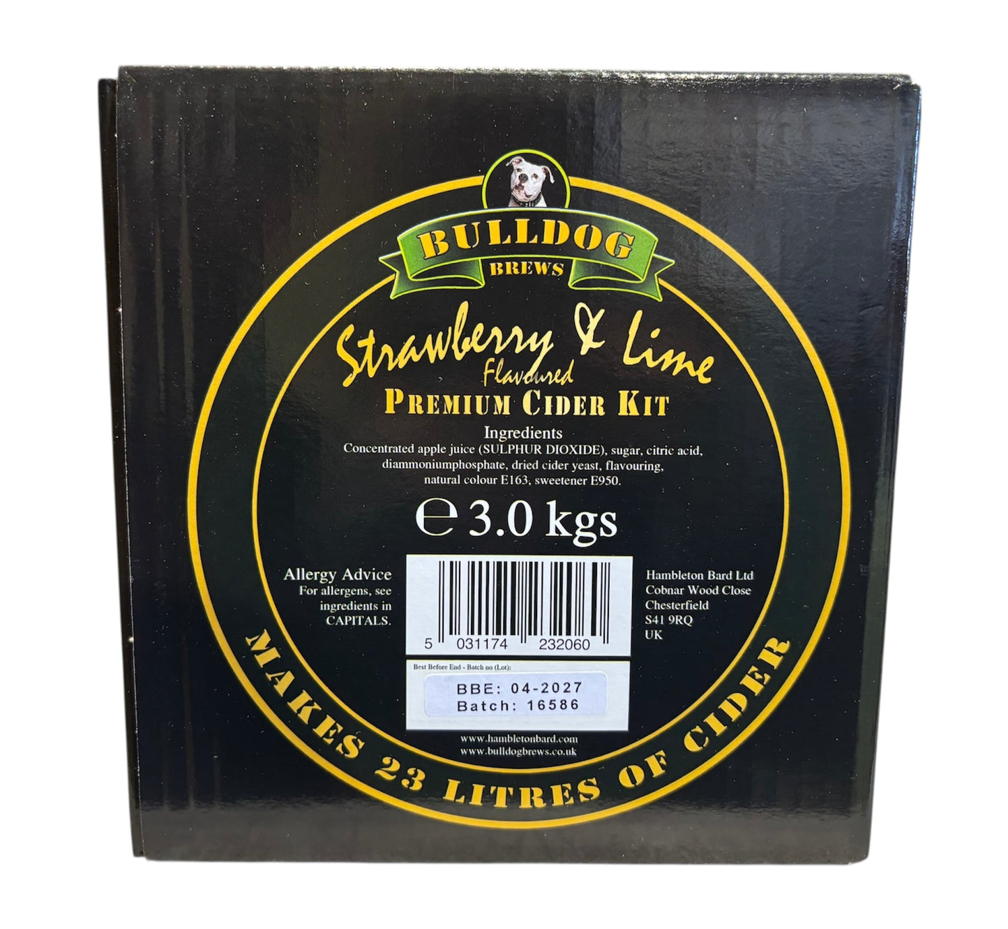 Bulldog Brews - Strawberry & Lime Flavoured 3.0Kg Cider Kit