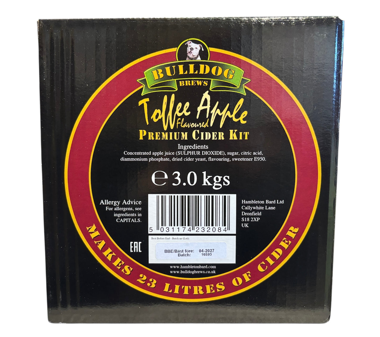 Bulldog Brews - Toffee Apple Flavoured 3.0Kg Cider Kit