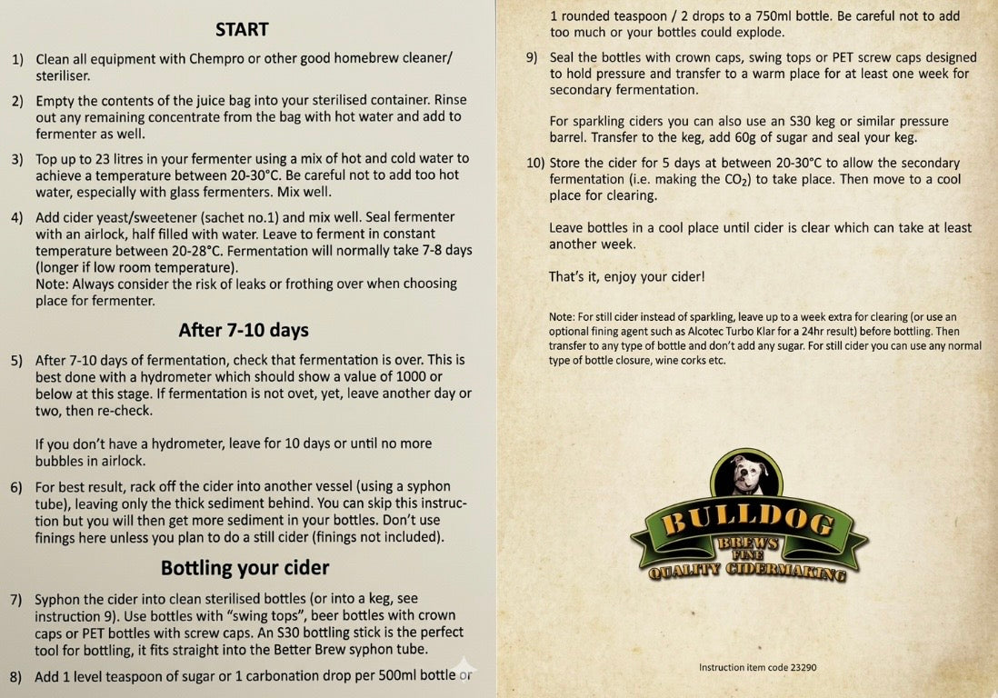 Bulldog Brews - Toffee Apple Flavoured 3.0Kg Cider Kit