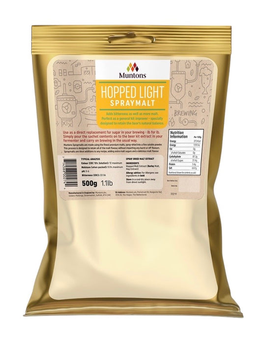 Muntons 500g Foil Packed Spraymalt - Hopped Light