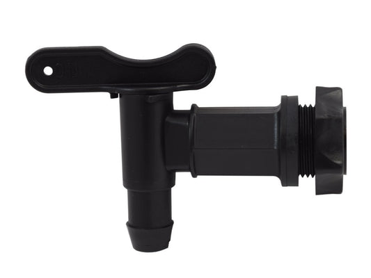 Black Quickserve Tap with Back Nut - For Use with Fermentation Vessel or Pressure Barrel