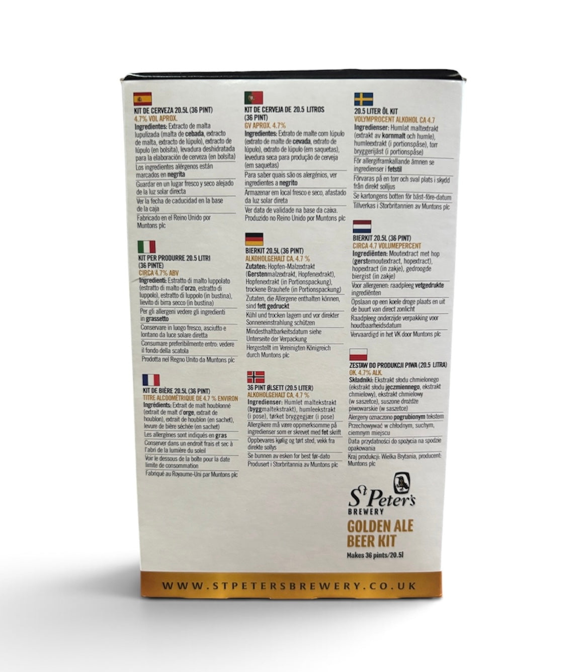 St Peters Brewery - Golden Ale 3Kg 36 Pint Beer Kit