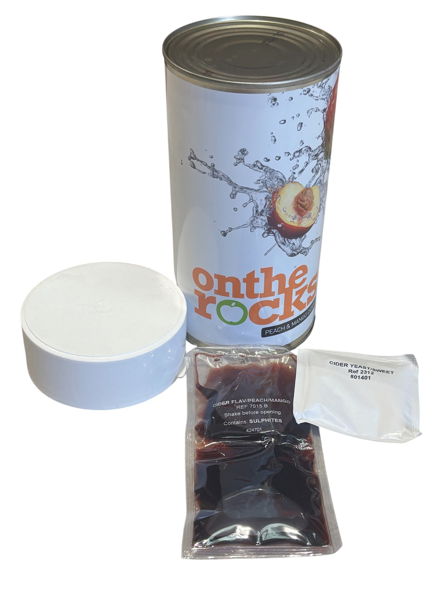On The Rocks Peach & Mango Flavour Cider Kit Makes 40 Pints (23 Litres)