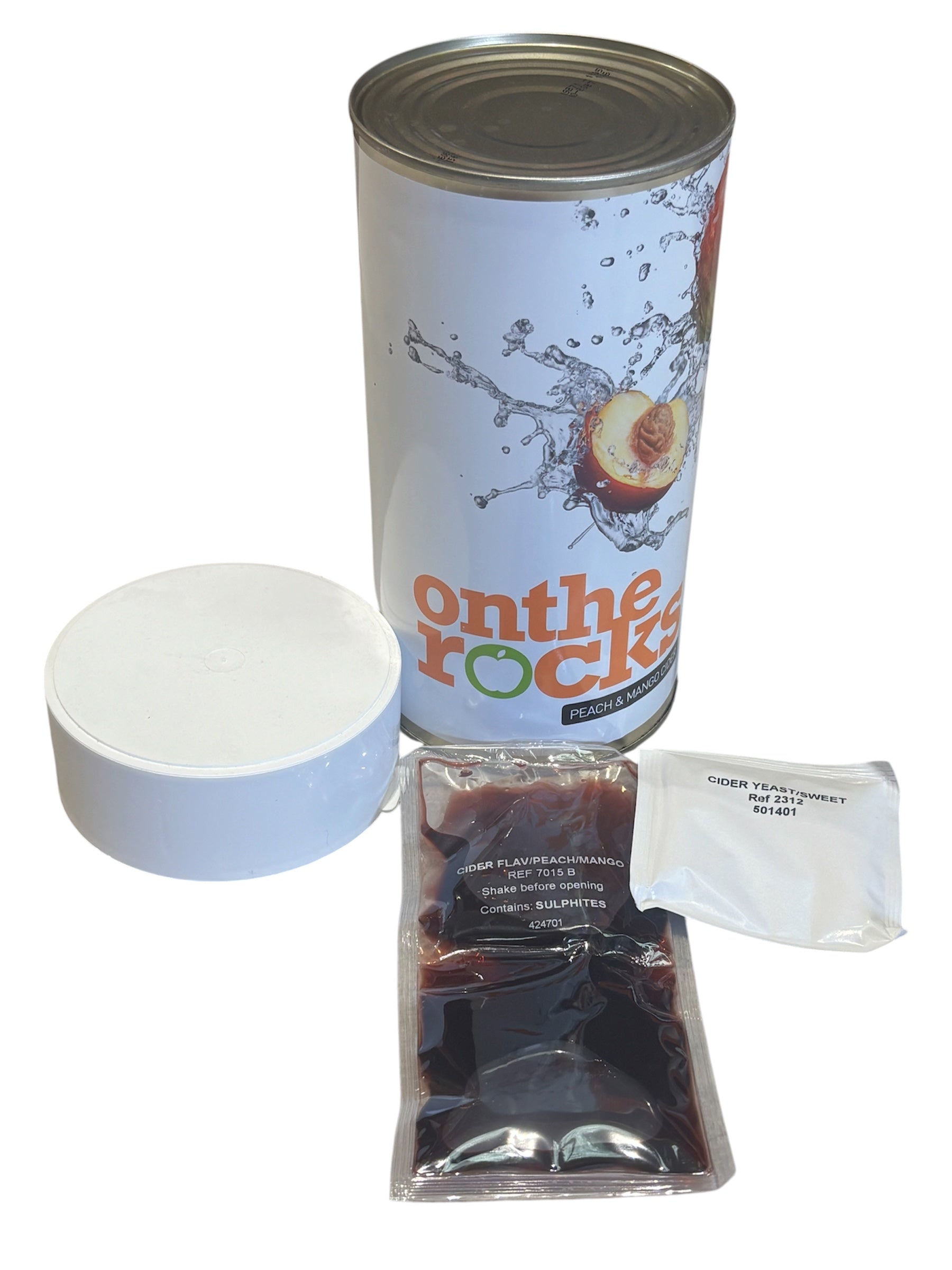 On The Rocks Peach & Mango Flavour Cider Kit Makes 40 Pints (23 Litres)