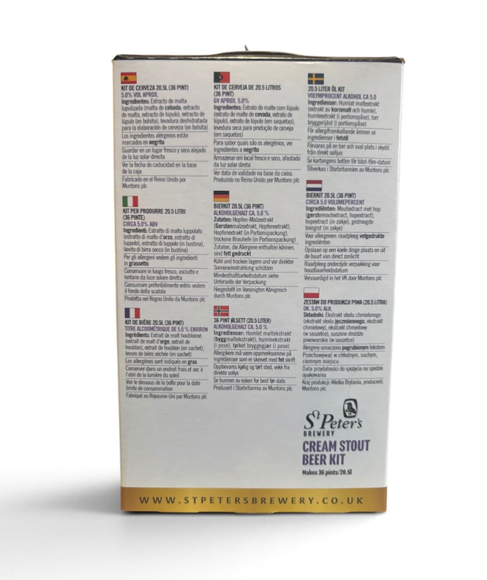 St Peters Brewery - Cream Stout 3Kg 36 Pint Beer Kit