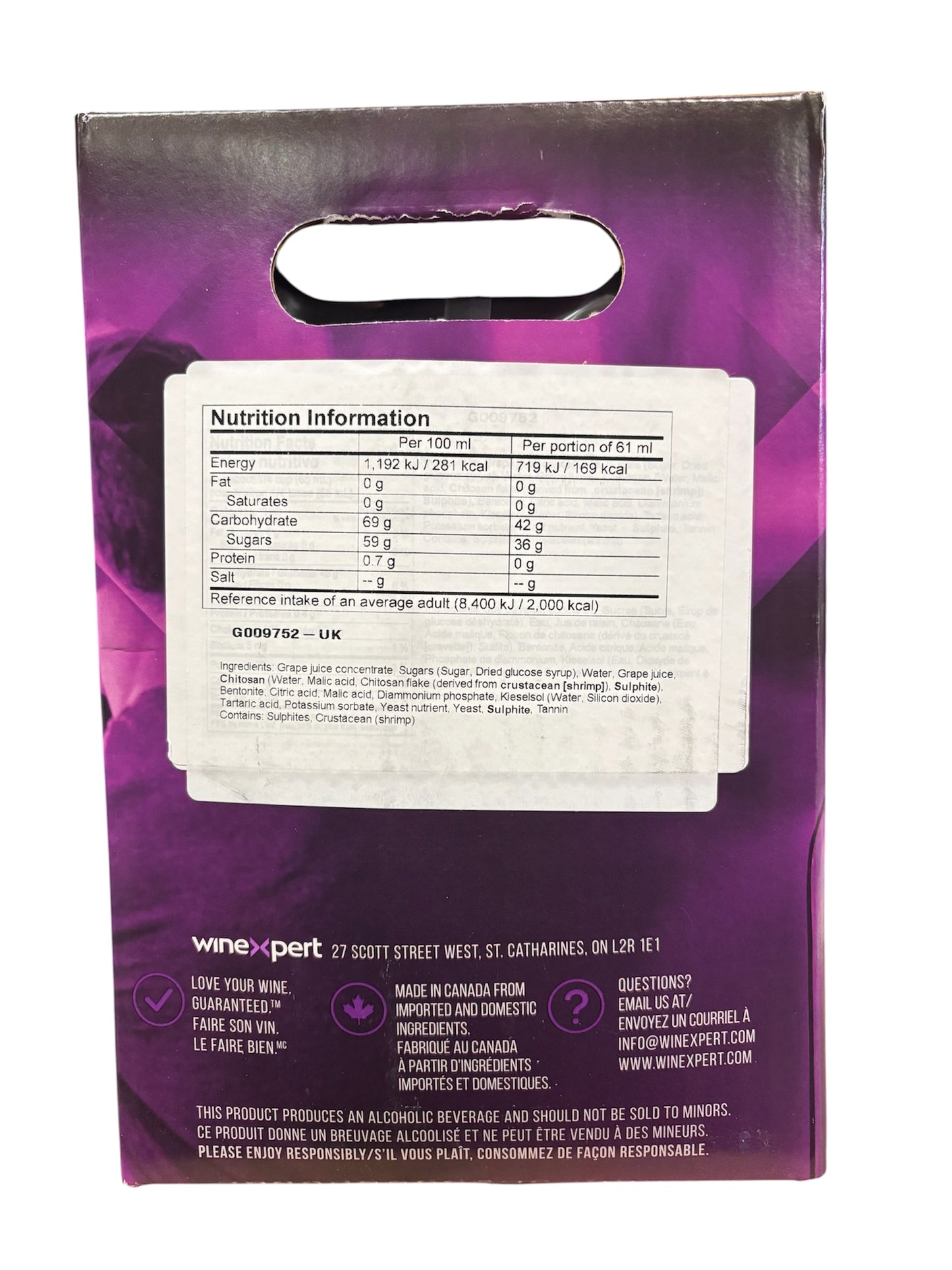 Winexpert Classic 30 Bottle White Wine Kit - Californian Pinot Grigio