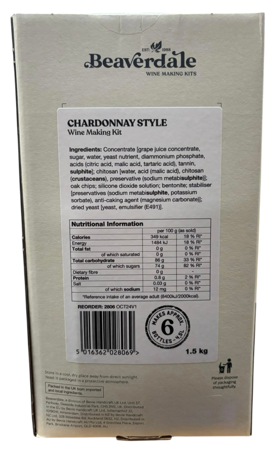 Beaverdale 6 Bottle White Wine Kit - Chardonnay