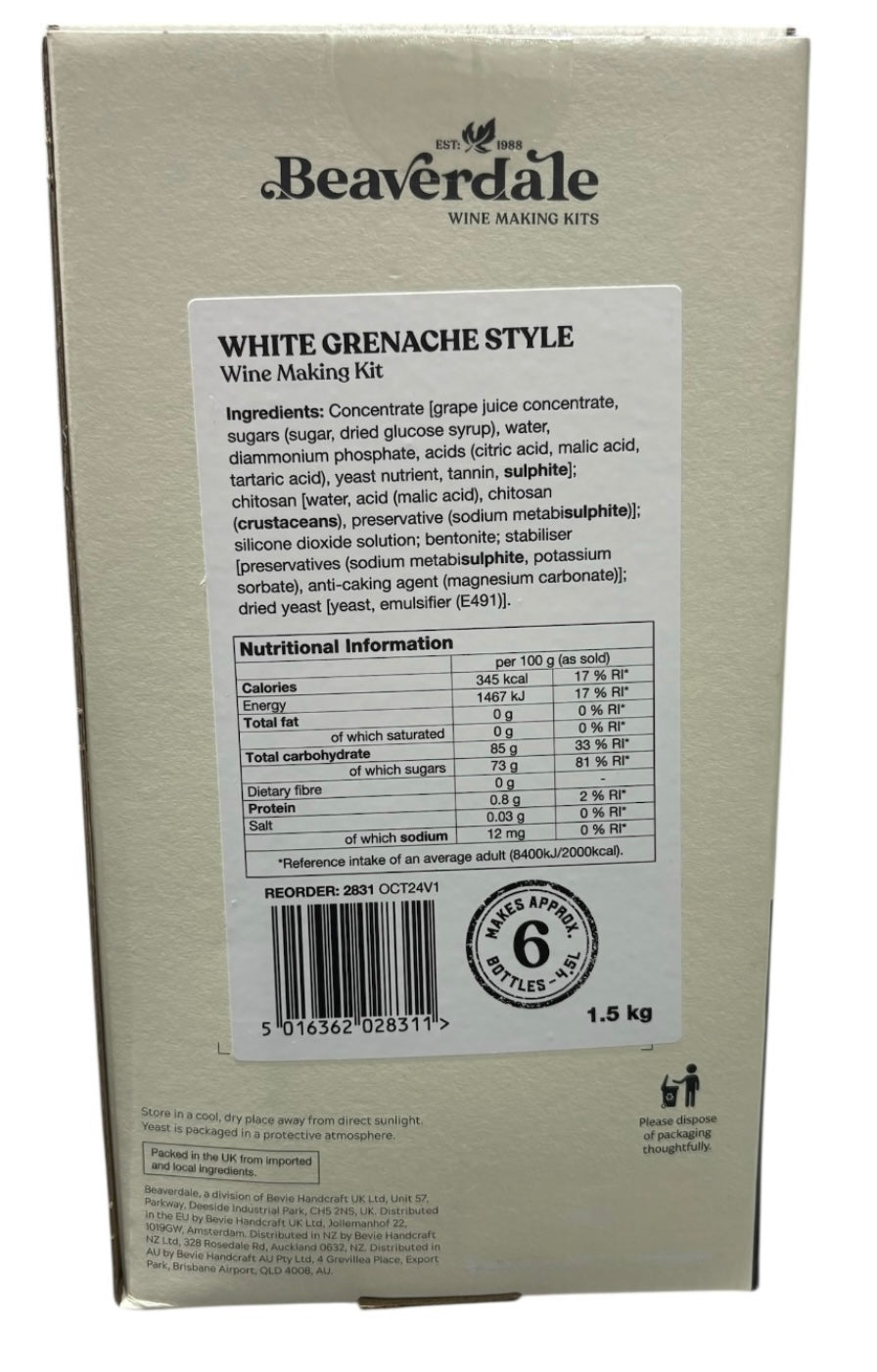 Beaverdale 6 Bottle Rose Wine Kit - White Grenache