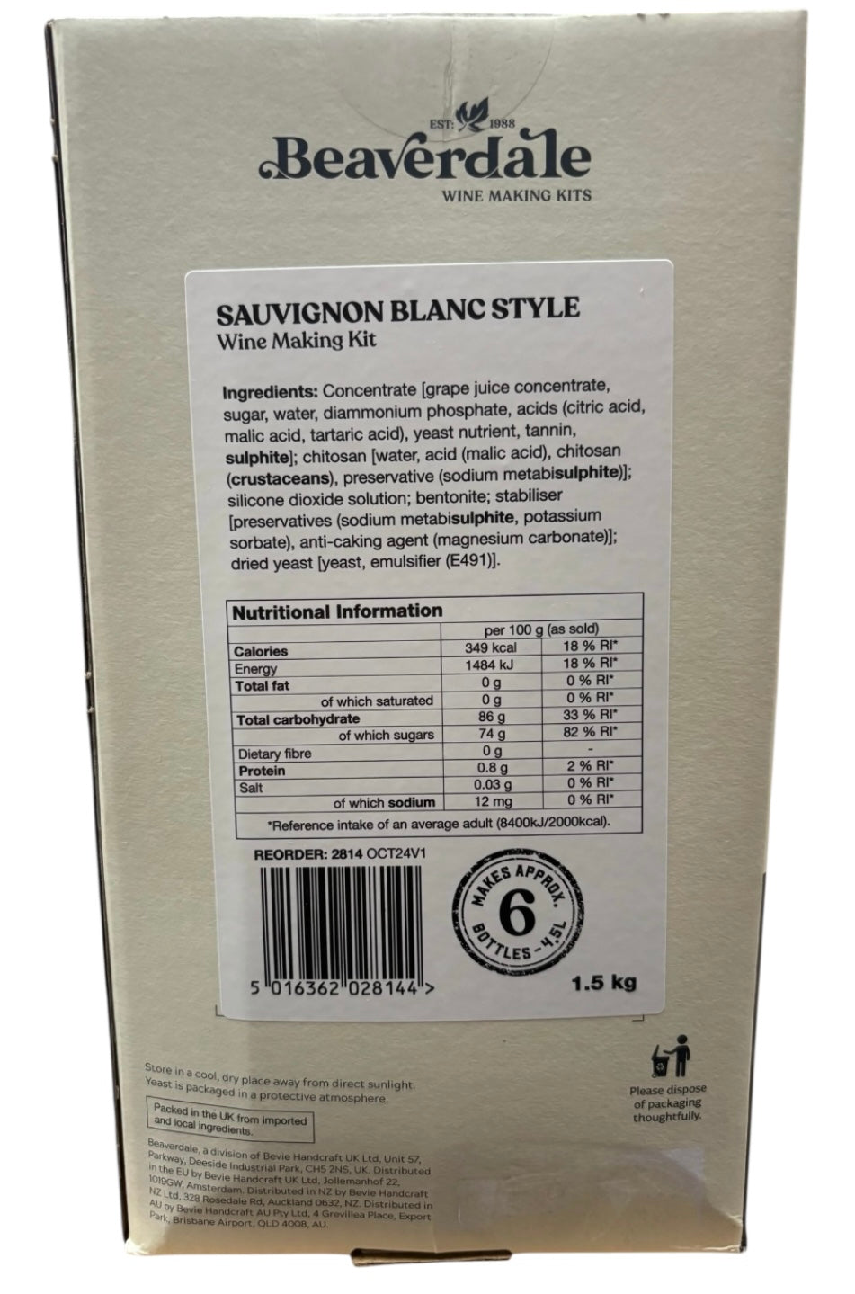 Beaverdale 6 Bottle White Wine Kit - Sauvignon Blanc