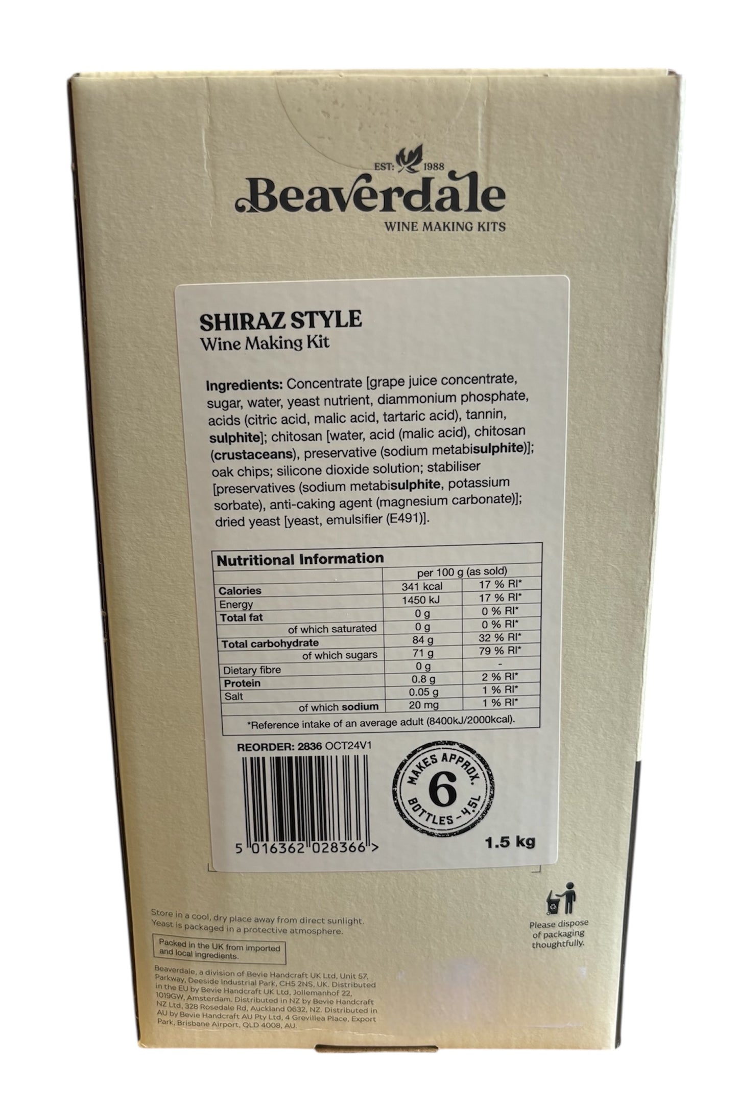Beaverdale 6 Bottle Red Wine Kit - Shiraz