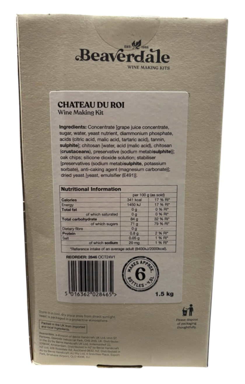 Beaverdale 6 Bottle Trial Size Wine Kit - Vieux Chateau Du Roi