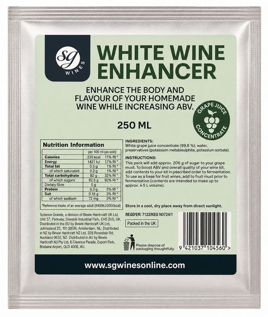 SG Wines White Wine Enhancer 250ml Pouch - White Grape Juice Concentrate