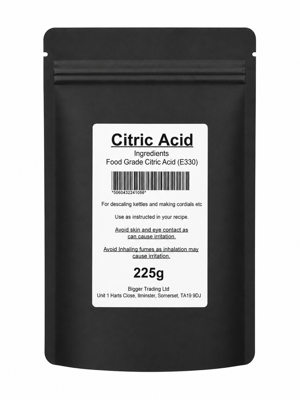 Citric Acid 225g - Supplied in Resealable Pouch - For Making Elderflower Champagne, Cordials, Jams, Sherbert, Sweets & Descaling Limescale / Rust Removal