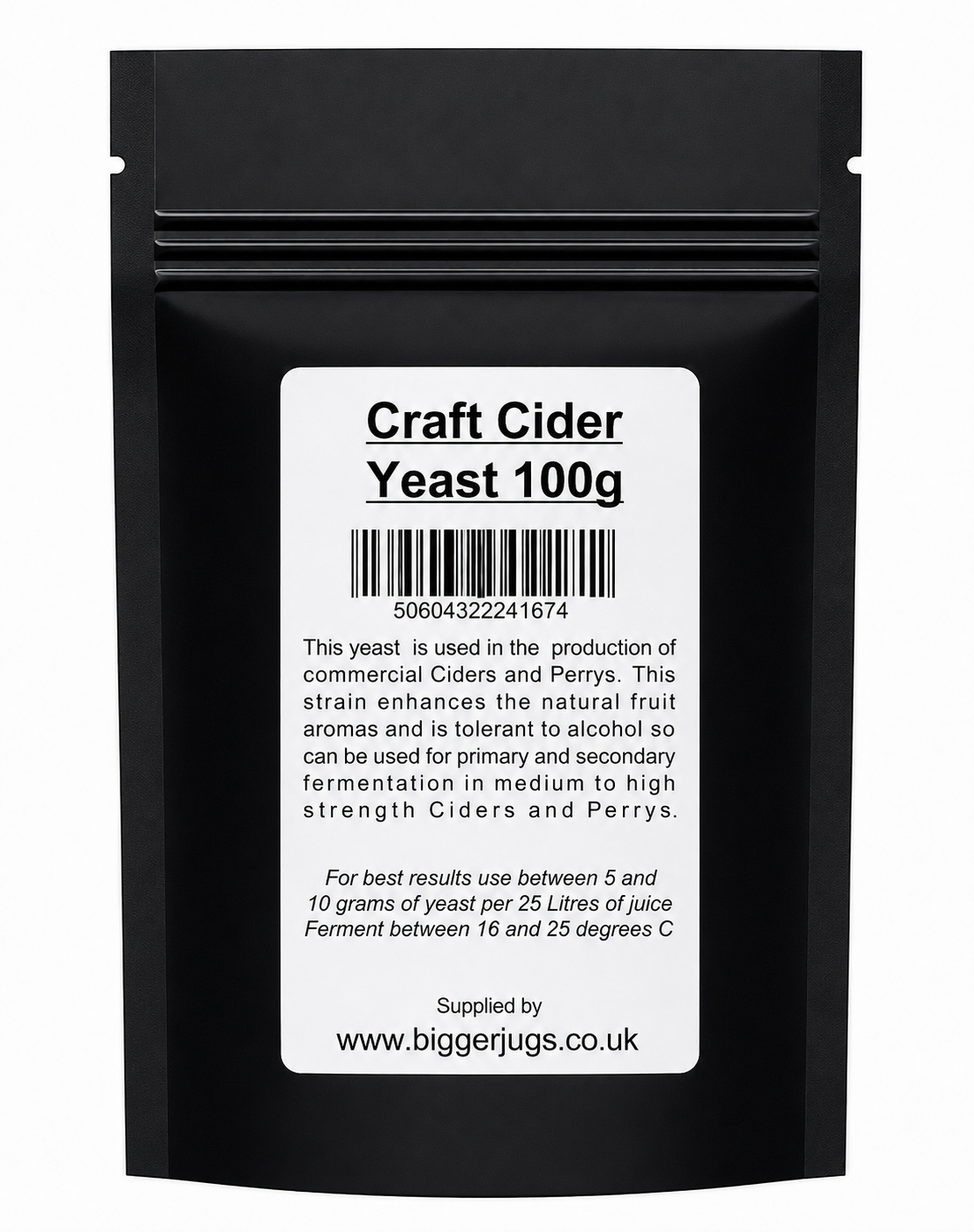 Craft Cider Yeast 100g - Supplied in Resealable Pouch - For Rapid Clean Fermentation of All Types of Cider & Perrys