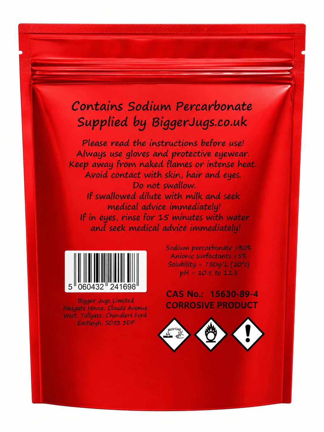 Sodium Percarbonate No Rinse Cleanser / Steriliser 500g - Supplied in Resealable Pouch