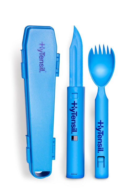 Hytensil - Turquoise - Hygenic Compact Reusable Travel Cutlery Set Kills MRSA & E.Coli