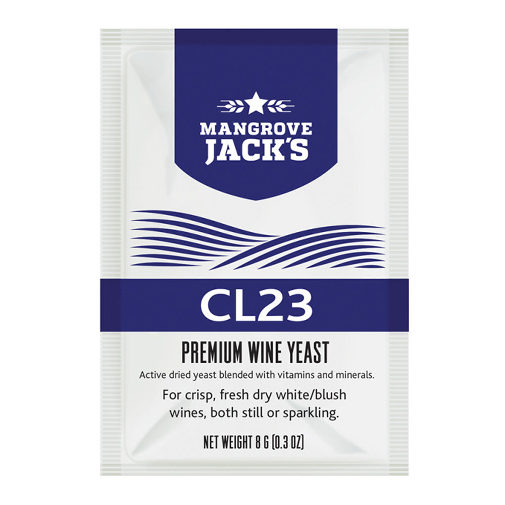 Mangrove Jack's Premium CL23 Wine Yeast 8g Sachet - For Dry White / Blush Wines Still & Sparkling