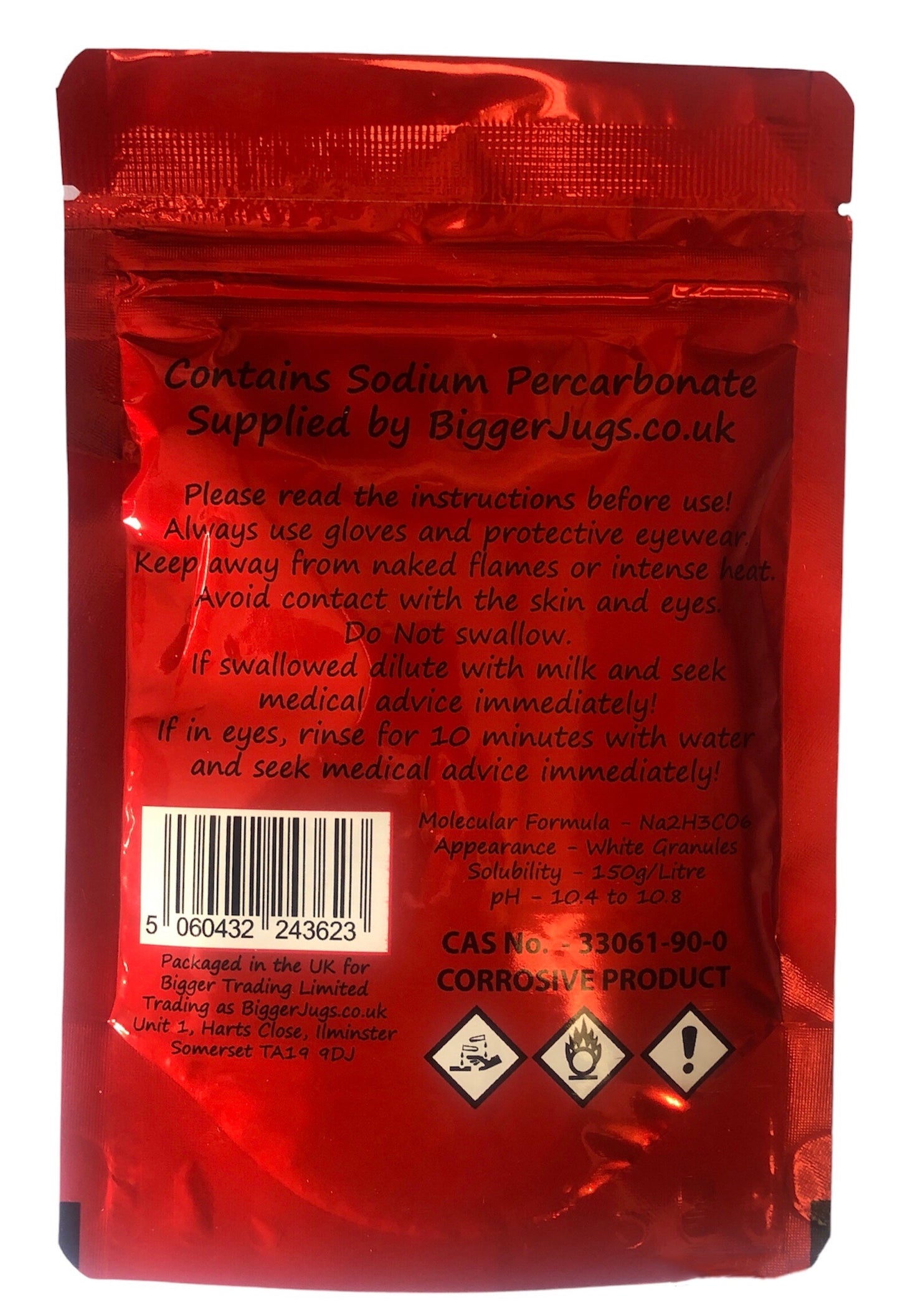 Sodium Percarbonate No Rinse Cleanser / Steriliser 100g - Supplied in Resealable Pouch