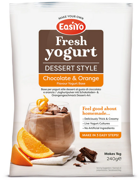 EasiYo Chocolate & Orange Flavoured Dessert Style Yogurt Sachet 240g