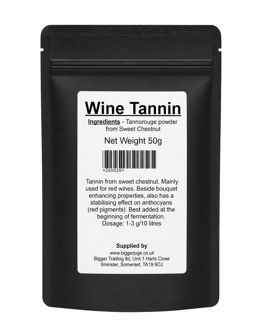 Wine Tannin (Tannorouge Powder) 50g - Supplied in Resealable Pouch - For Use With Red Wine to Add Zest & Helps Preserve Wine
