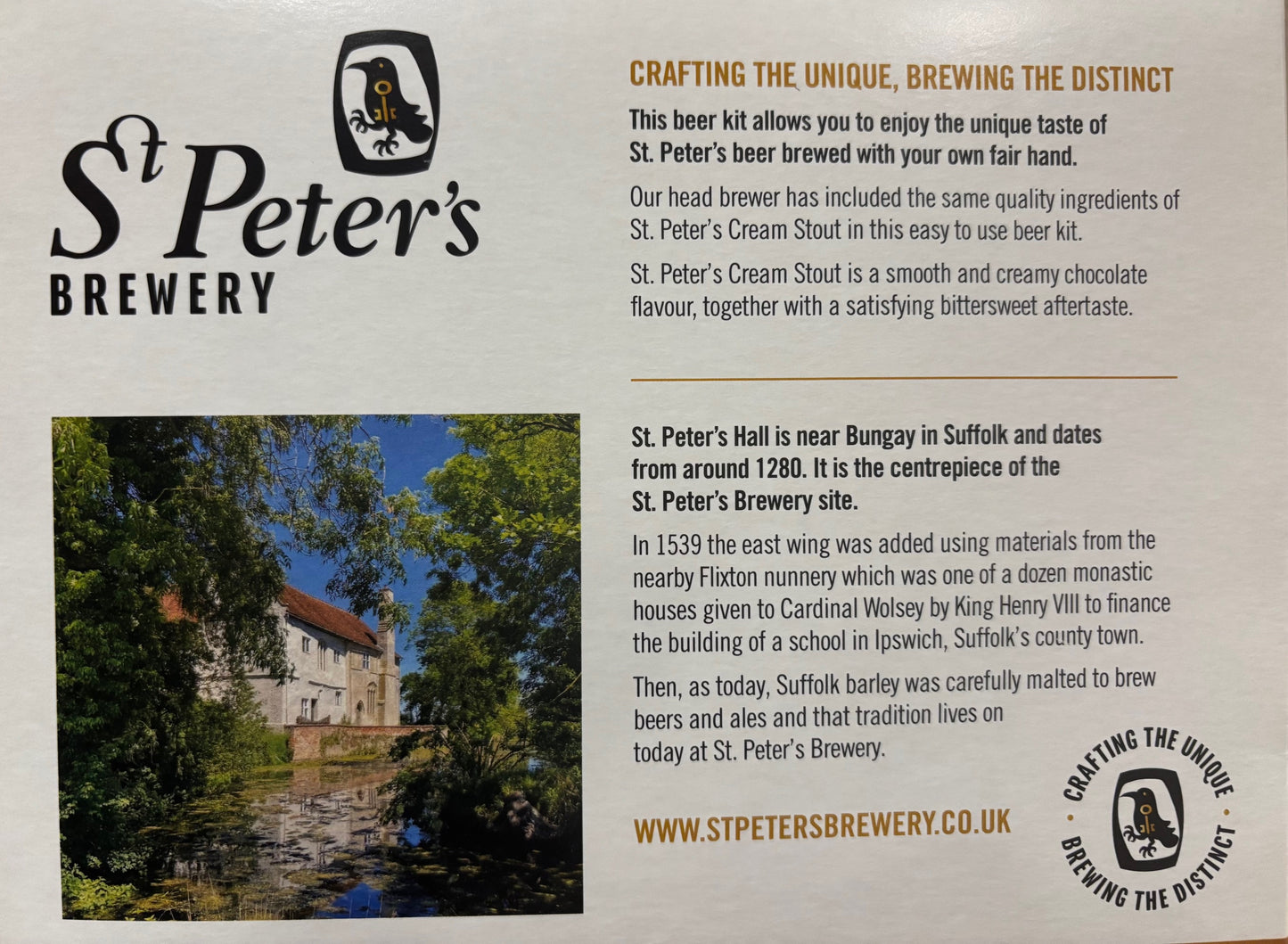 St Peters Brewery - Cream Stout 3Kg 36 Pint Beer Kit