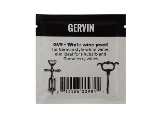 Gervin GV9 White Wine Yeast 5g Sachet - For German Style White Wines & Fruit Wine Types