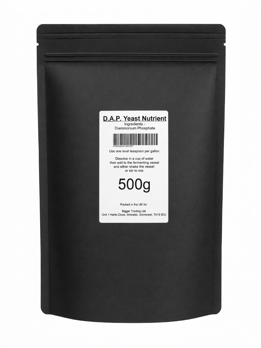 Yeast Nutrient Diammonium Phosphate (D.A.P.) 500g - Supplied in Resealable Pouch - For Rapid & Complete Fermentation