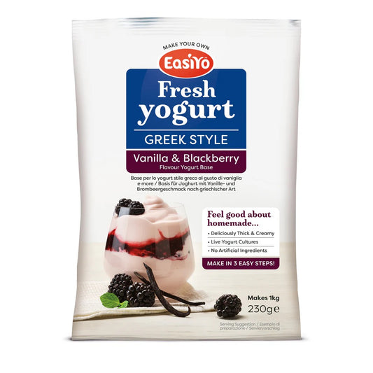 Easiyo Greek Style Vanilla & Blackberry Flavoured Yogurt Sachet 230g