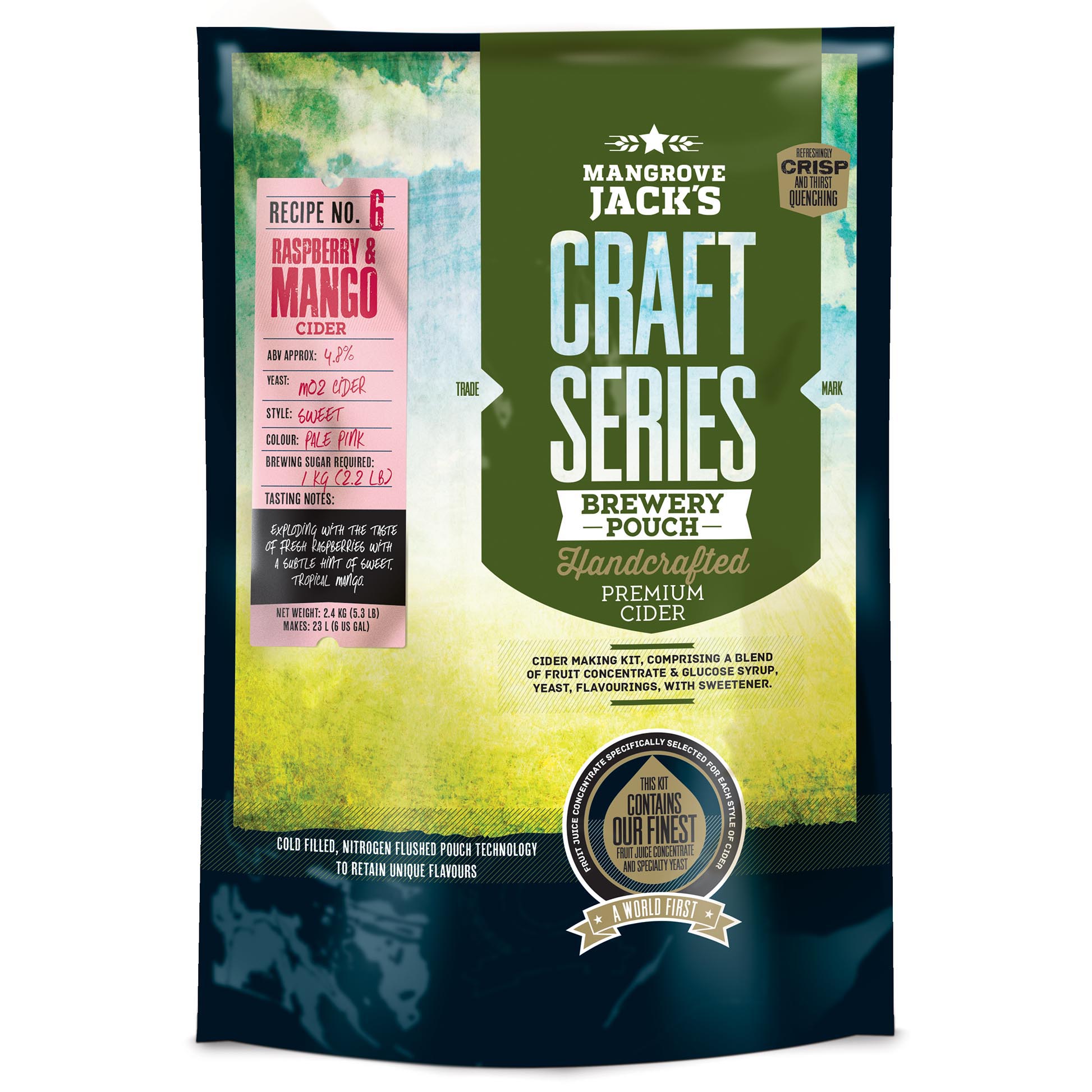 Mangrove Jack's Craft Series Raspberry & Mango 40 Pint Cider Kit 2.4Kg