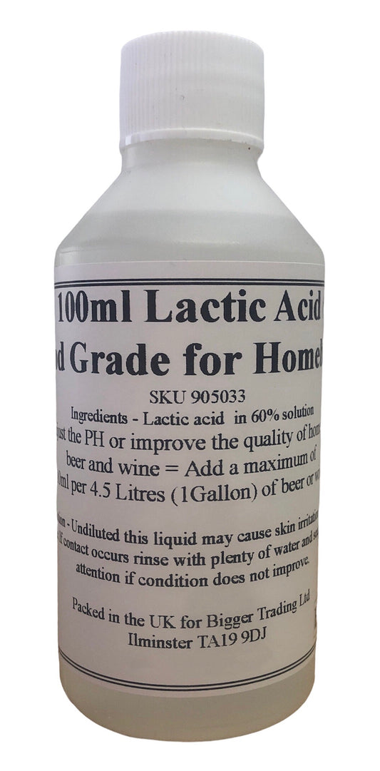 Lactic Acid 60% Solution 100ml Bottle - Food Grade for Homebrew Use