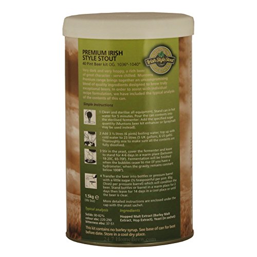 Muntons Premium - Irish Stout 1.5Kg 40 Pint Beer Kit
