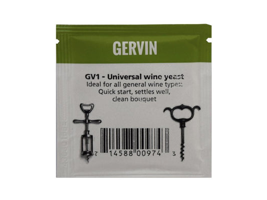Gervin GV1 Universal Wine Yeast 5g Sachet - For All General Wine Types
