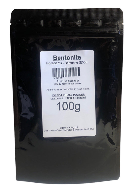 Bentonite 100g - Supplied in Resealable Pouch - Fining Agent for Homebrew Beers & Wines