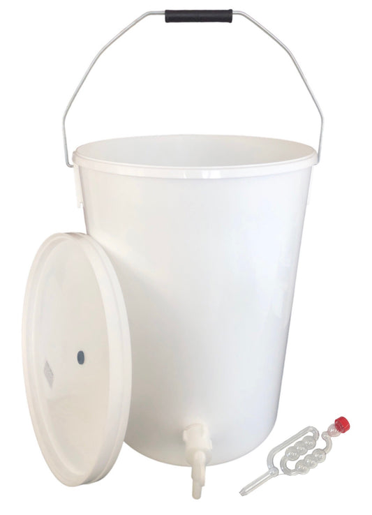 Fermentation Vessel - 25 Litre Bucket with Grommeted Lid, Airlock & Tap