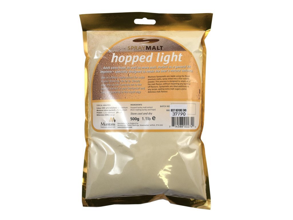 Muntons 500g Foil Packed Spraymalt - Hopped Light 