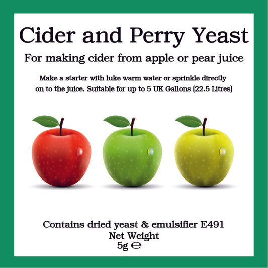 Cider and Perry Yeast 5g Sachet - For Rapid Clean Fermentation of All Types of Cider & Perrys