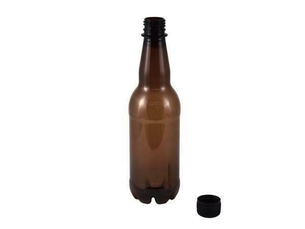 Amber PET Bottles 500ml (Box of 24) - With Tamper Evident Caps