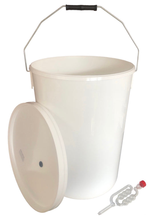 Fermentation Vessel - 25 Litre Bucket with Grommeted Lid & Airlock