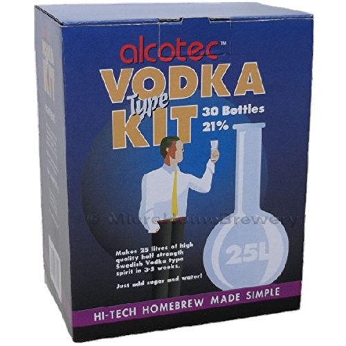 Alcotec Home Brewing Vodka Type Spirit Kit - Makes 25 Litres (30 Bottles) at 21% ABV