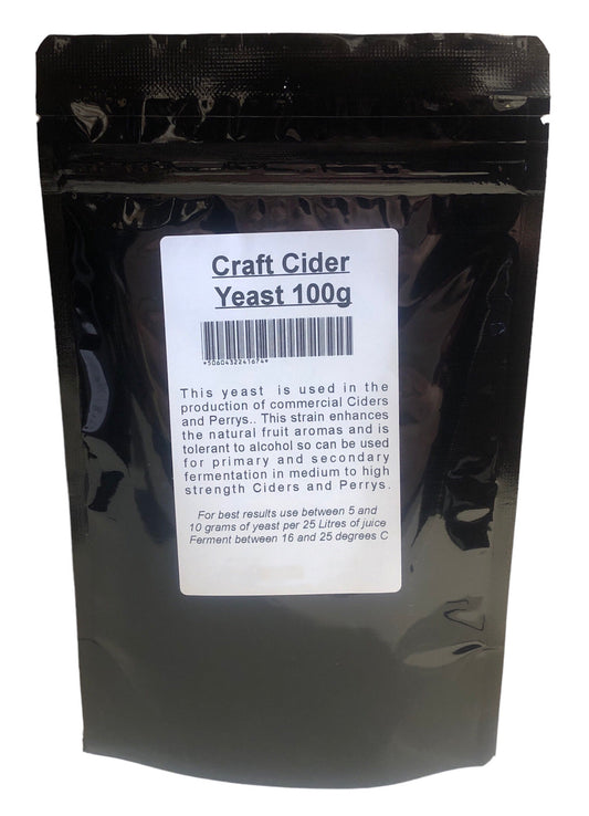 Craft Cider Yeast 100g - Supplied in Resealable Pouch - For Rapid Clean Fermentation of All Types of Cider & Perrys