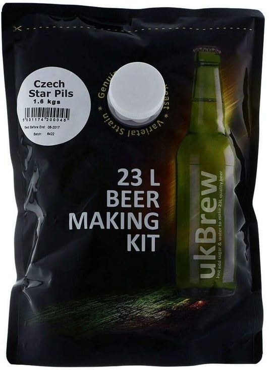 ukBrew - Czech Star Pils 1.6Kg 40 Pint Pilsener Beer Kit 