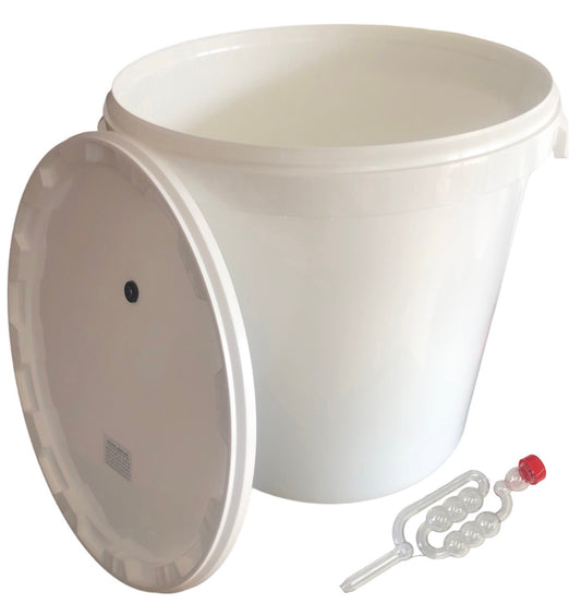 Fermentation Vessel - 33 Litre Bucket with Grommeted Lid & Airlock